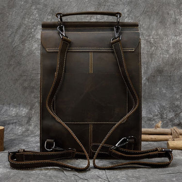 mochilas para hombre de cuero detras
